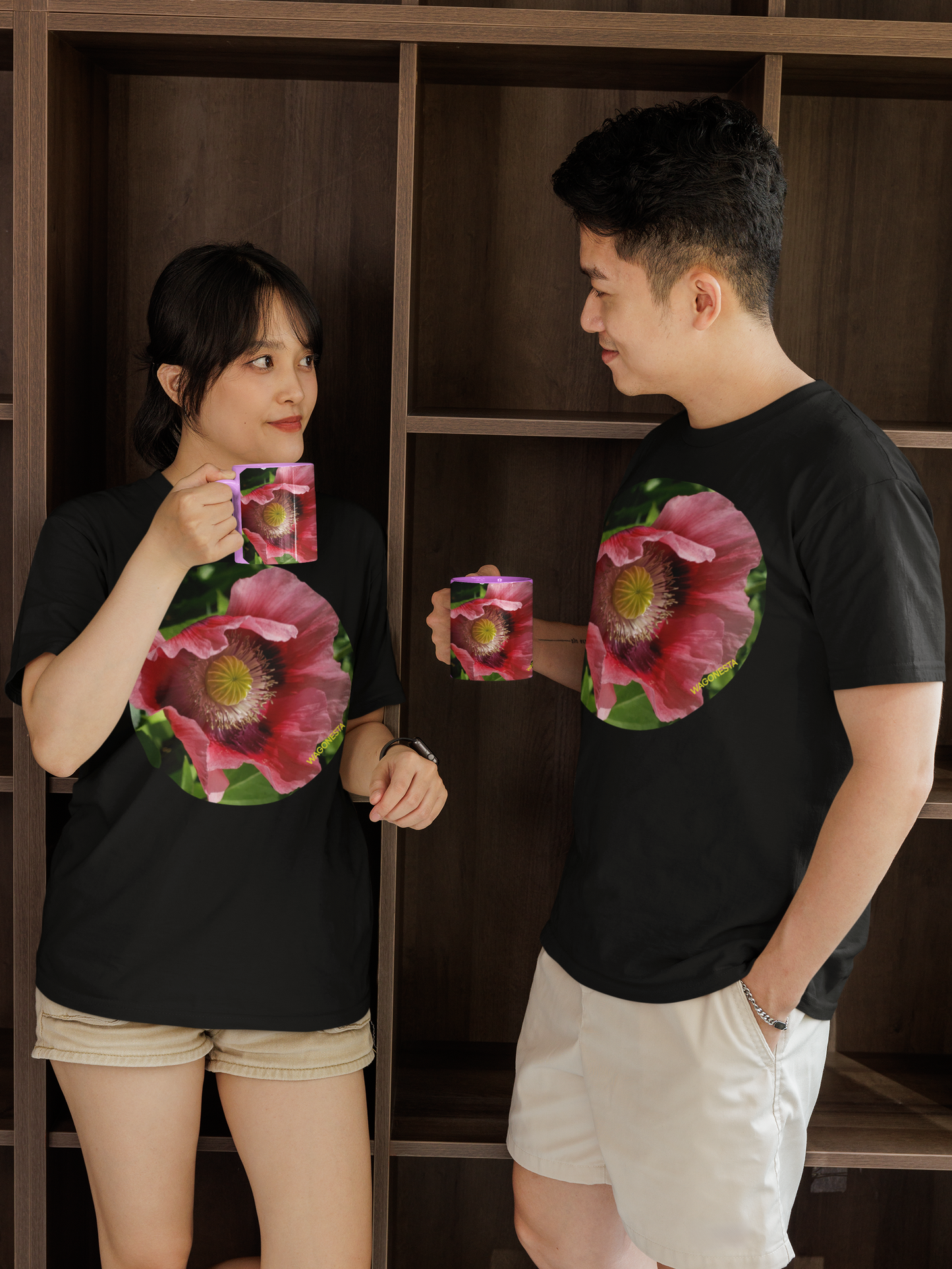 Oriental Poppy - Unisex Jersey Short Sleeve Tee - Bella+Canvas +Mug 'n Tee