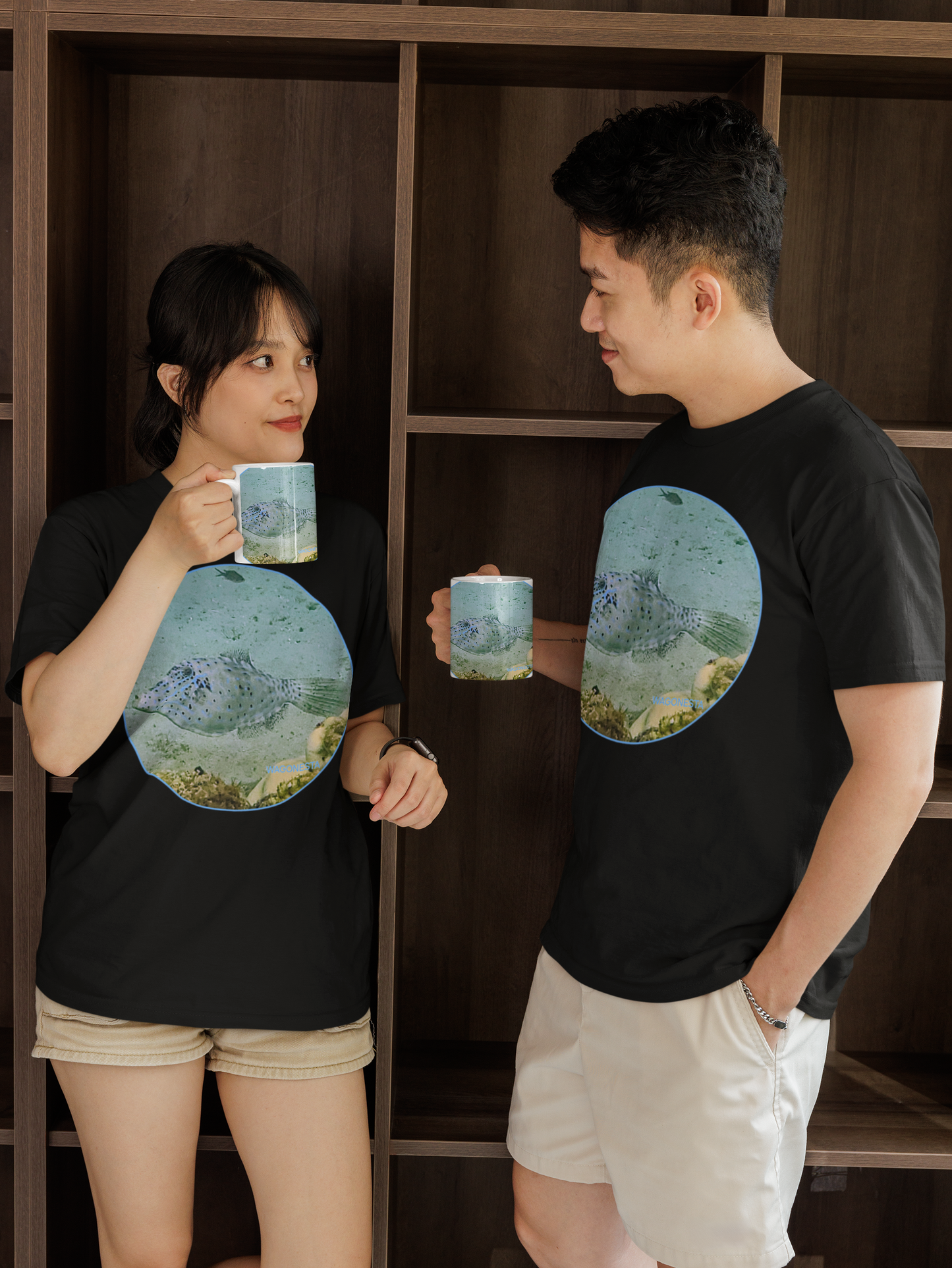 Blue Fish - Unisex Jersey Short Sleeve Tee - Bella+Canvas +Mug 'n Tee