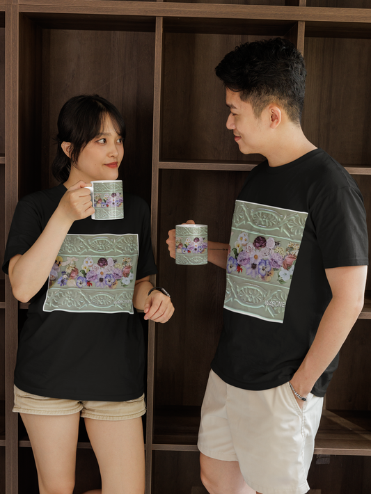 Strips of Posies - Unisex Jersey Short Sleeve Tee - Bella+Canvas+Mug 'n Tee