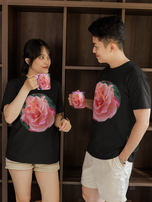 Single Pink Rose - Unisex Jersey Short Sleeve Tee - Bella+Canvas+ Mug 'n Tee