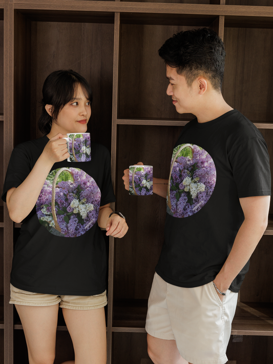 Basket of Lilacs - Unisex Jersey Short Sleeve Tee - Bella+Canvas+Mug 'n Tee