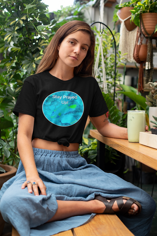 FAITH - STAY PRAYED UP  - Women's 100% Cotton Short Sleeve Tee