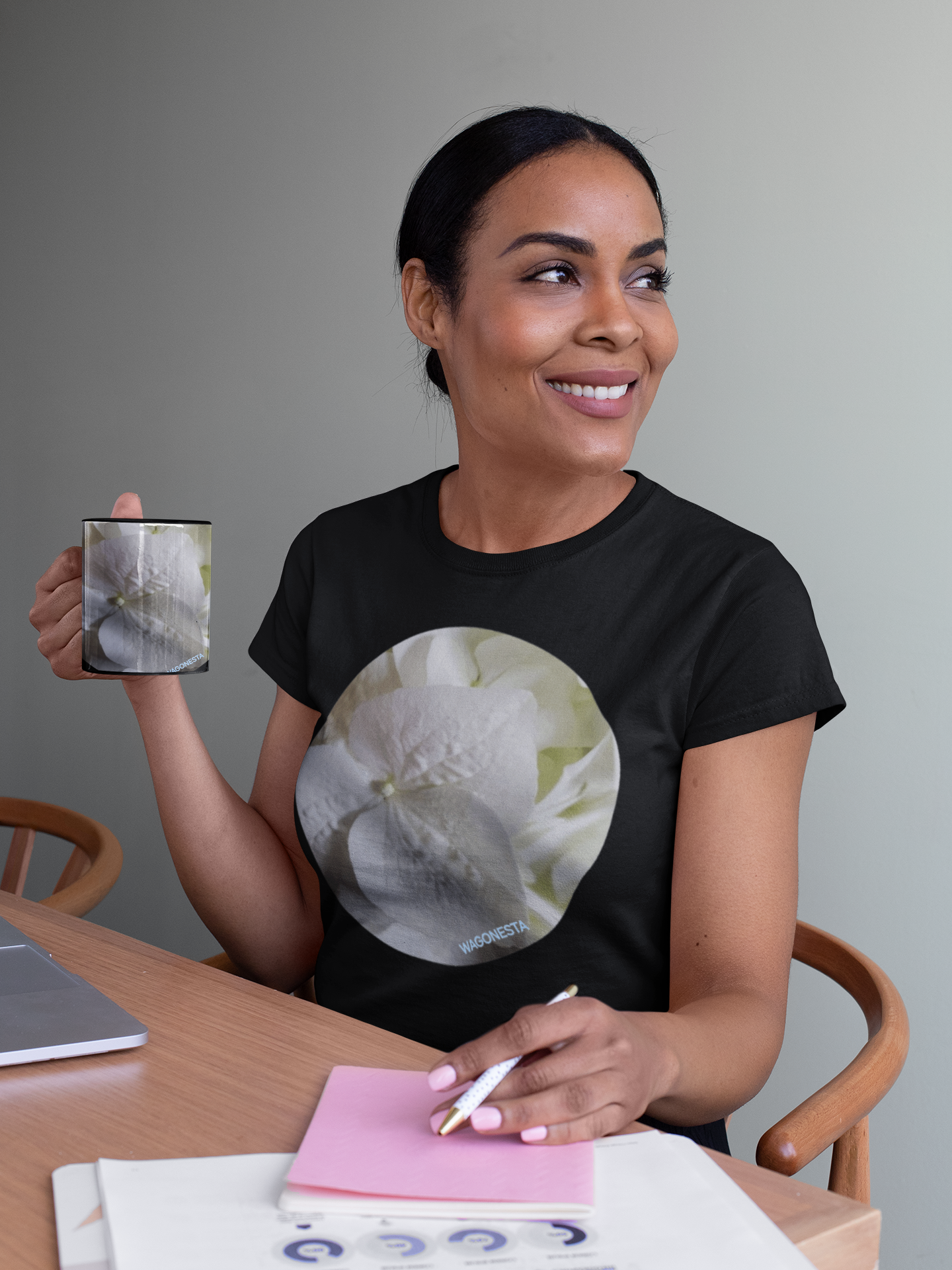 White Lacy Hydrangea- Women's Softstyle Tee - Gildan -Mug-'n Tee