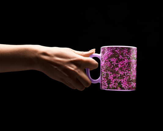 11 oz. Two-Tone Mug (Pink) - Wagonesta - Tiny Pink Petals