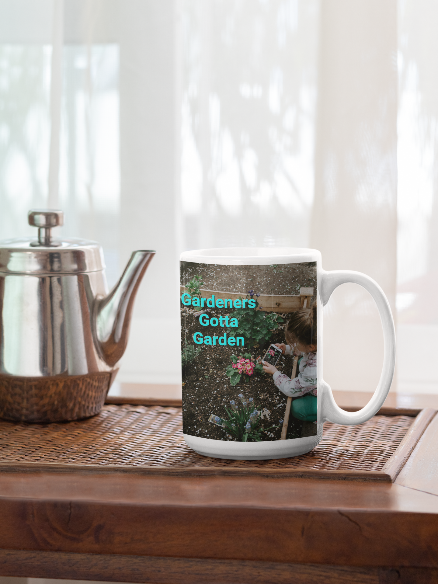 15 oz Ceramic Mug - Wagonesta- Gardeners Gotta Garden- 1