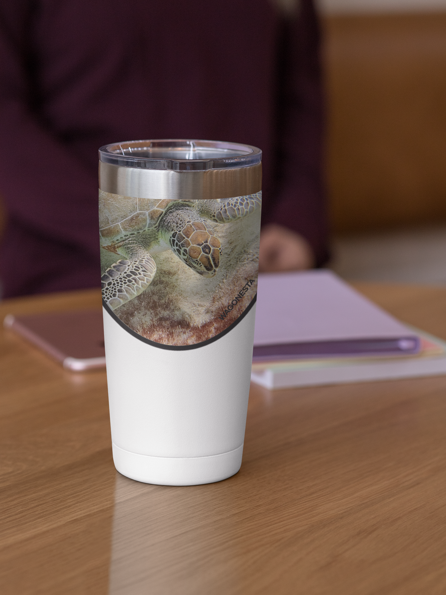 14 oz. Premium Travel Tumbler -  Wagonesta  - Sea Turtle