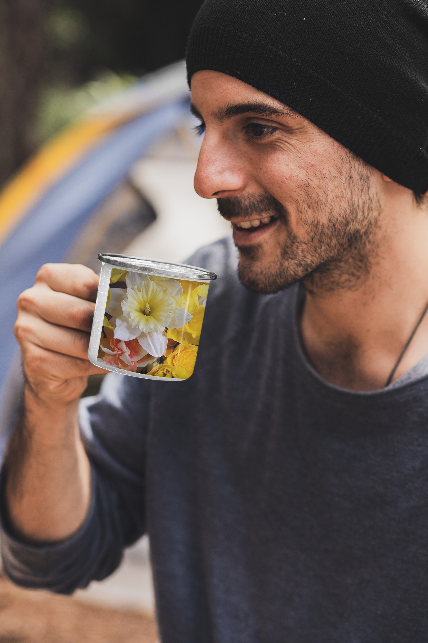 Enamel Mug -  Wagonesta - Daffodil Mixed Bouquet