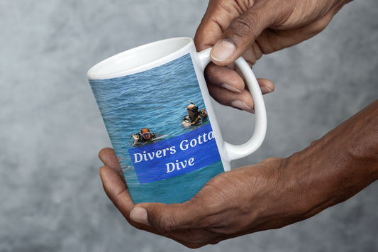 15 oz Ceramic Mug - Wagonesta  - Divers Gotta Dive