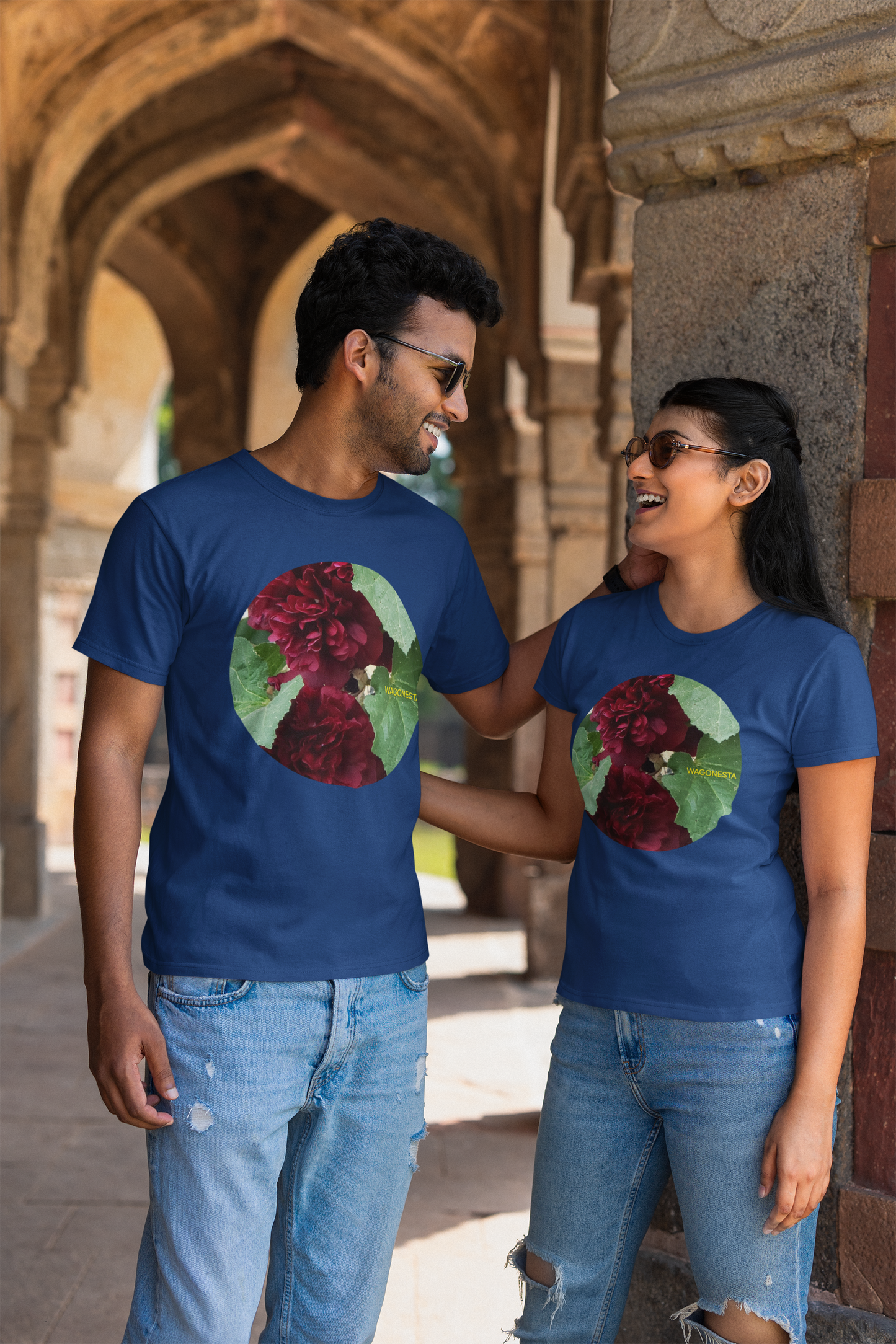 Double Hollyhocks- Unisex Jersey Short Sleeve Tee - Bella+Canvas +Mug 'n Tee