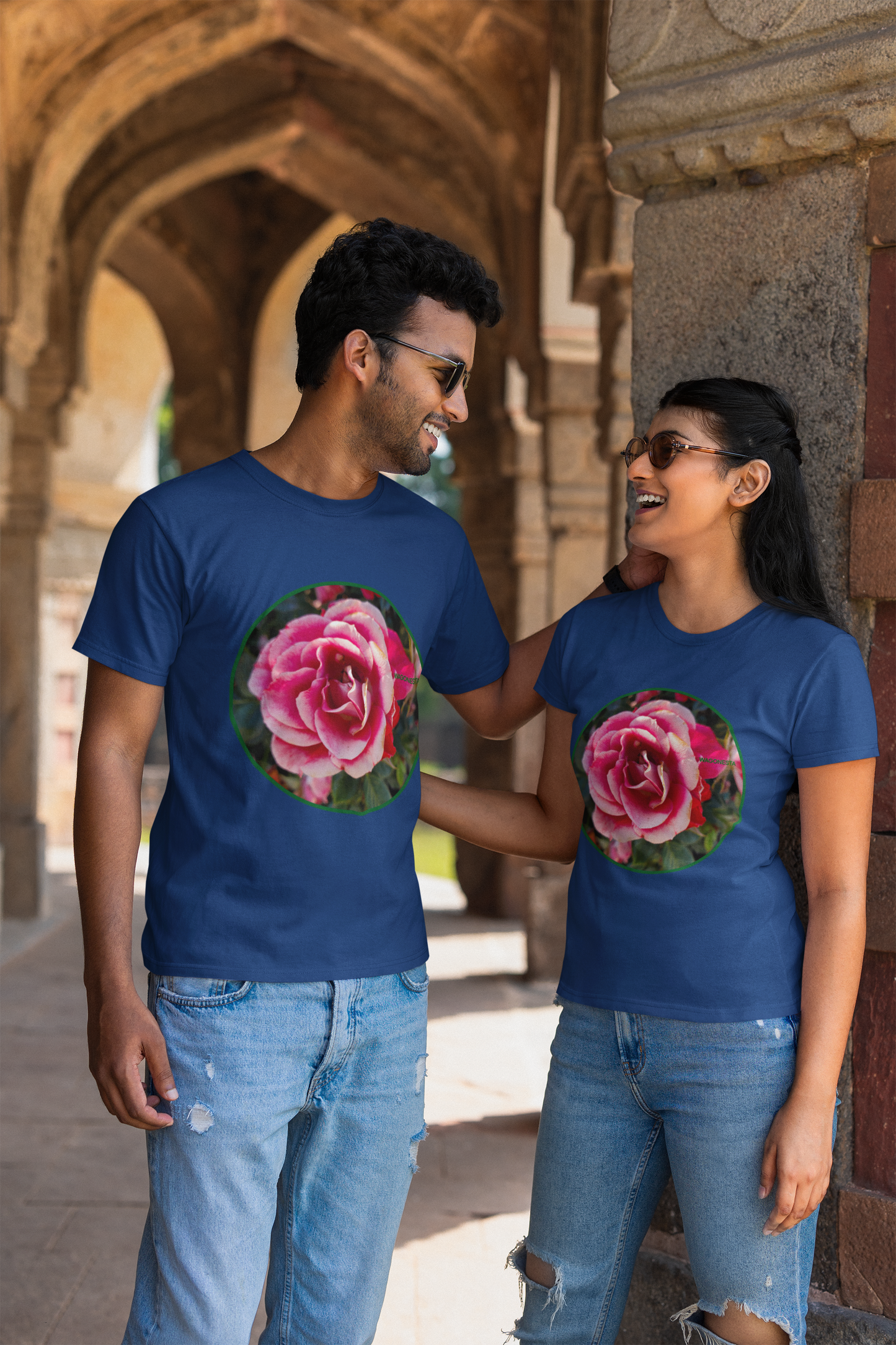 Two Tone Roses - Unisex Jersey Short Sleeve Tee - Bella+Canvas + Mug 'n Tee