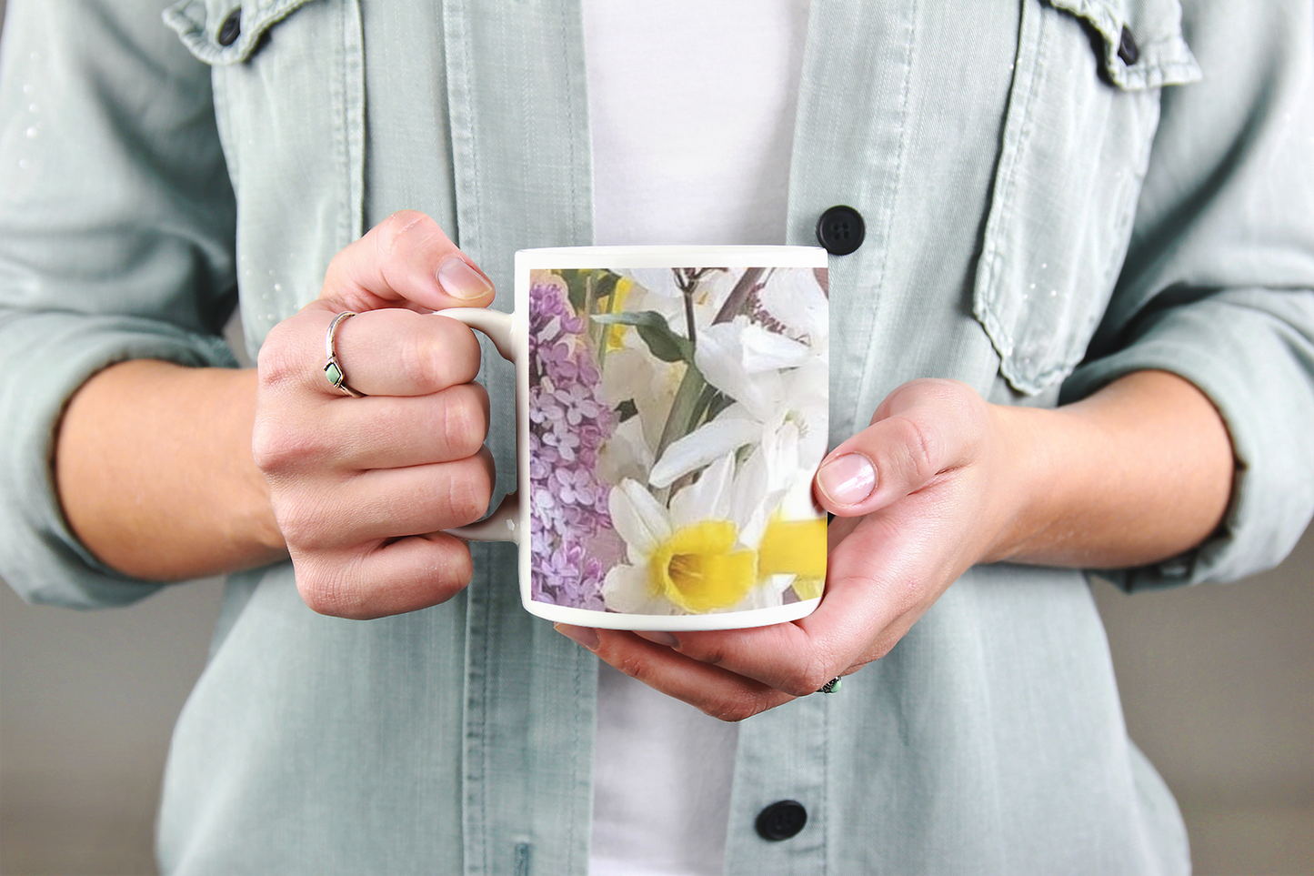SPRING FLOWERS  - White glossy mug