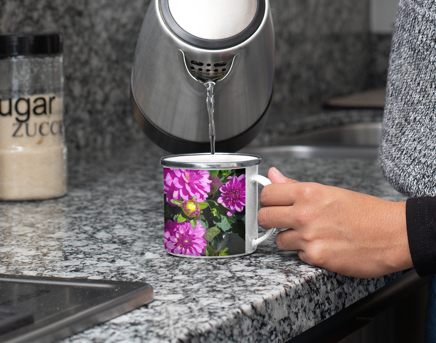 Enamel Mug - Wagonesta - Bright Pink Blooms