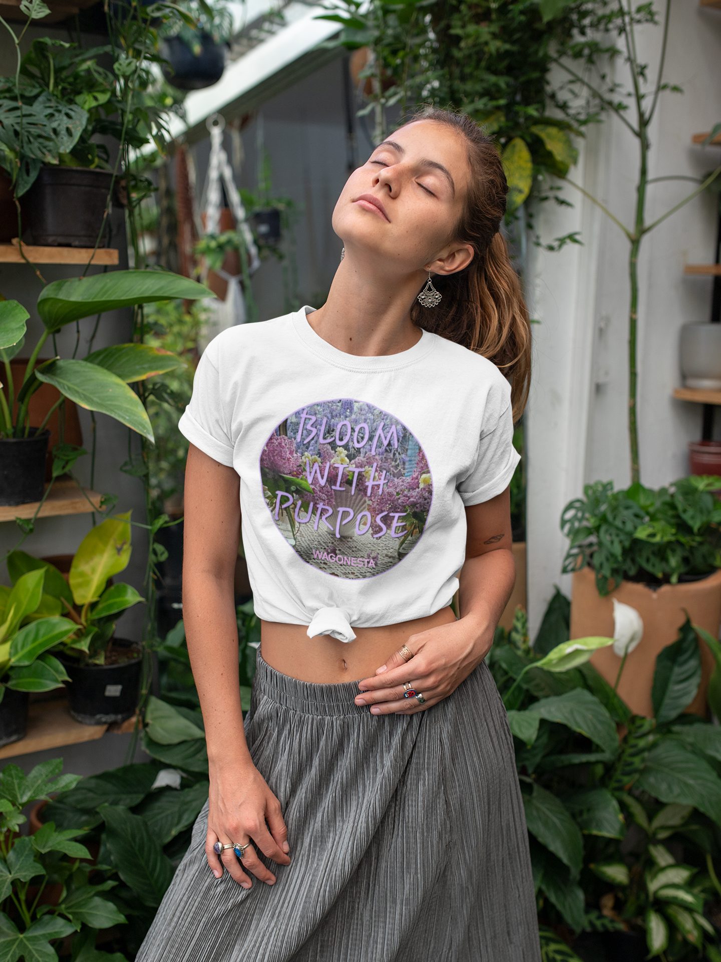 FAITH - BLOOM WITH PURPOSE - Women's 100% Cotton Short Sleeve Tee