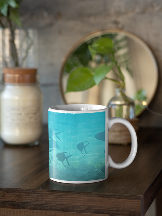 11 oz Ceramic Mug - Wagonesta - School of Fish