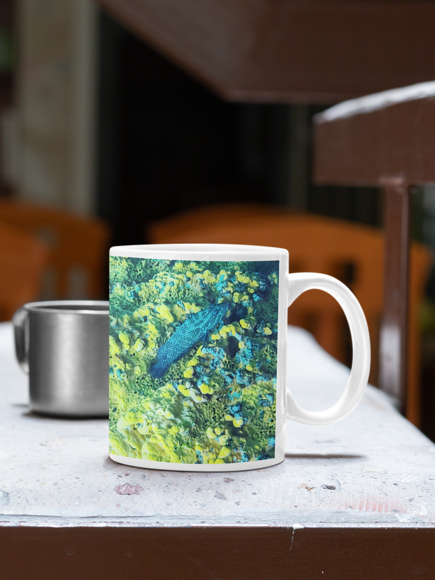 11 oz Ceramic Mug - Wagonesta - Fish on Coral