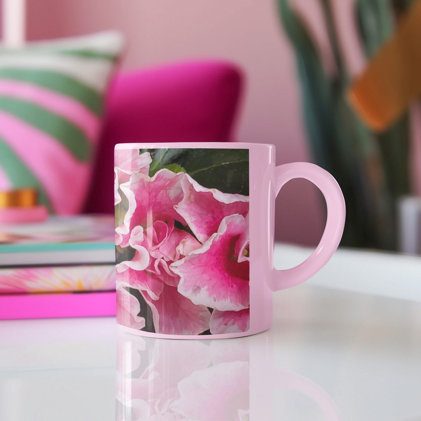 11 oz. Two-Tone Mug (Pink) - Wagonesta - Ruffles