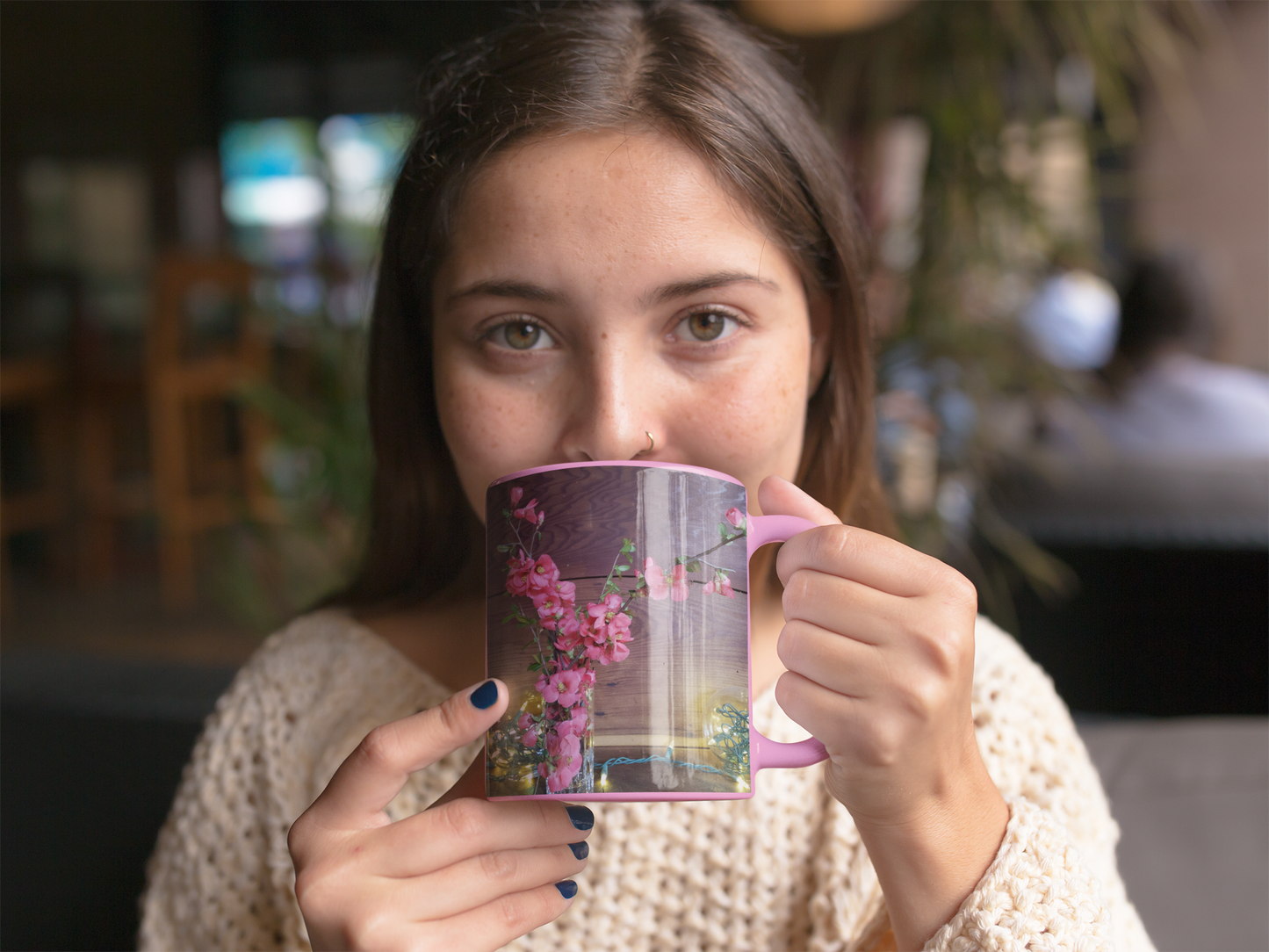 11 oz. Two-Tone Mug (Pink) - Wagonesta - Mock Fig