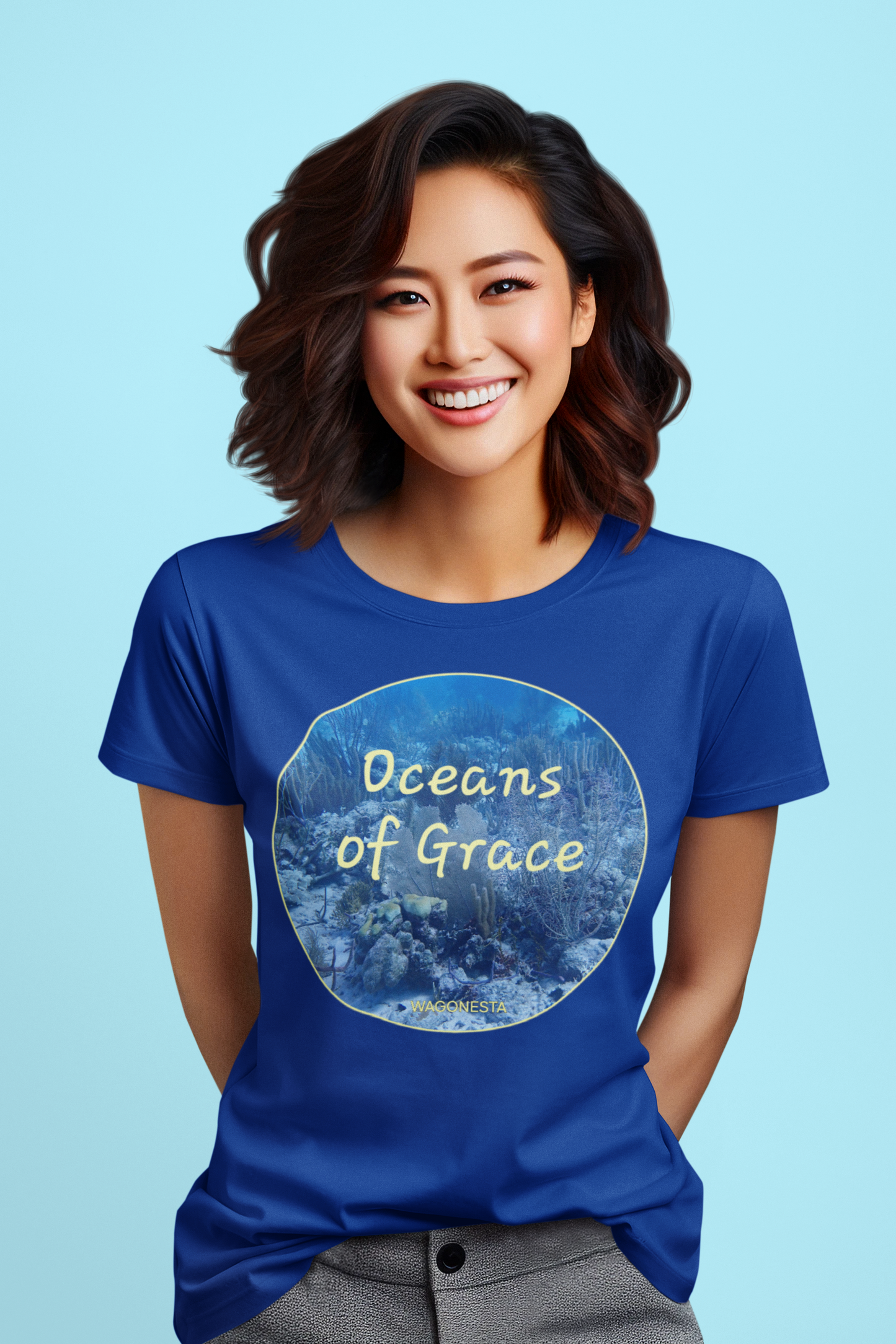 FAITH - OCEANS OF GRACE - Unisex Fitted T - Shirt