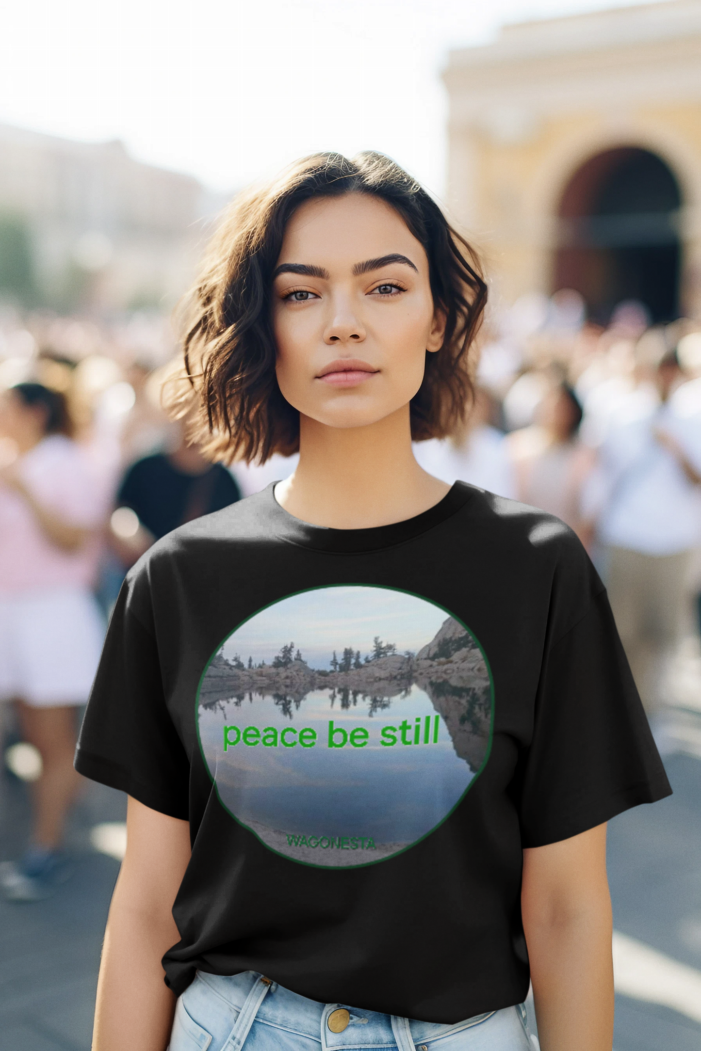 FAITH - PEACE BE STILL - Women's 100% Cotton Short Sleeve Tee