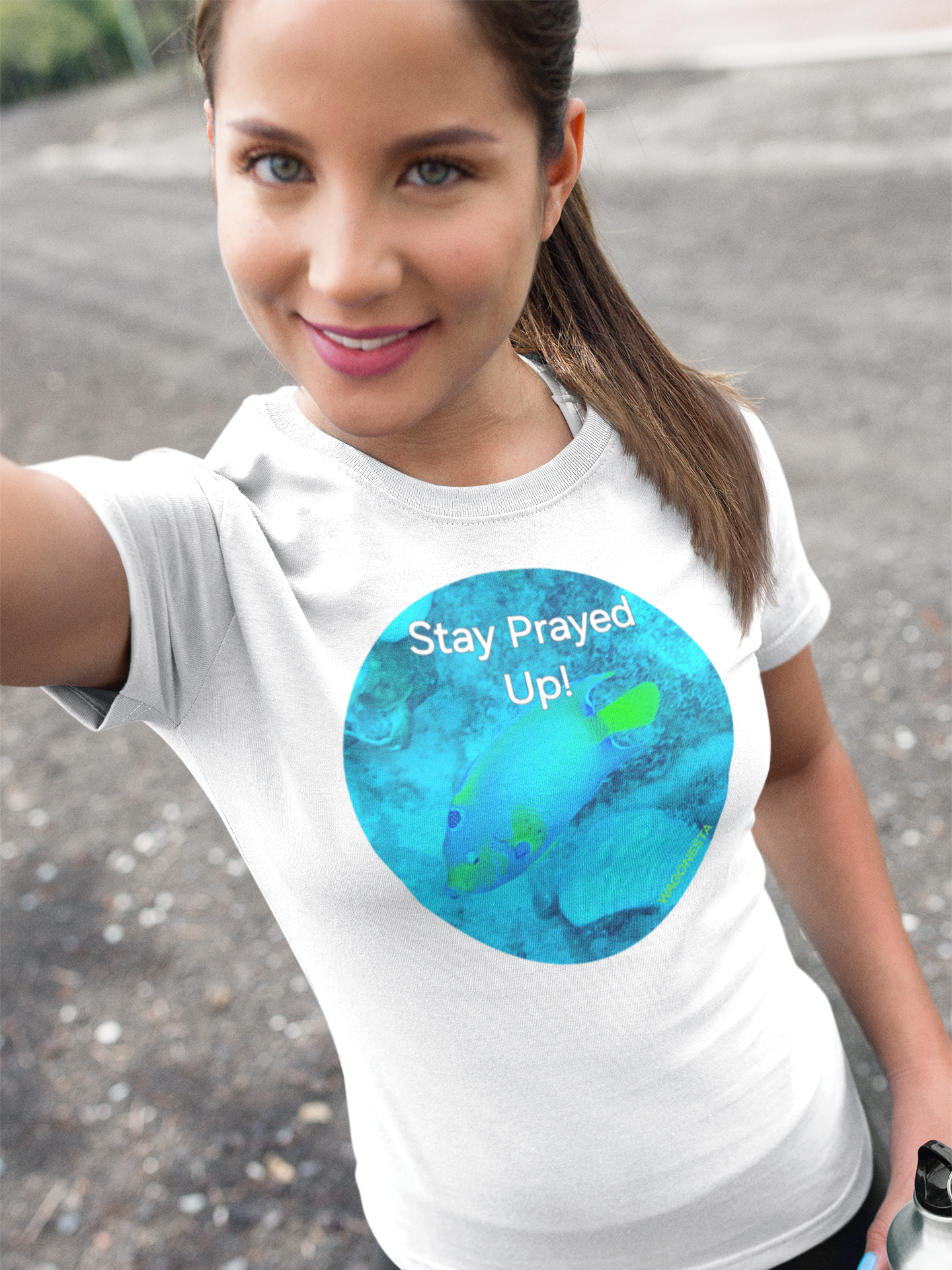 FAITH - STAY PRAYED UP  - Women's 100% Cotton Short Sleeve Tee