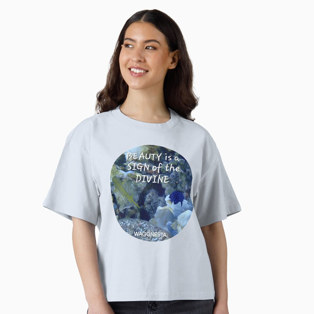 FAITH - BEAUTY is a SIGN of the DIVINE- Women's 100% Cotton Short Sleeve Tee