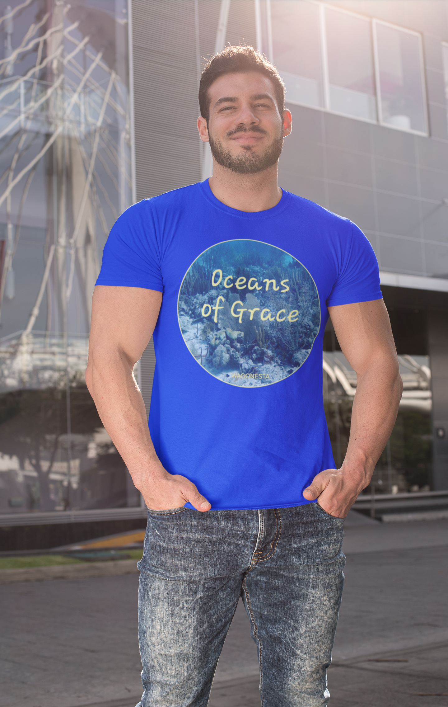 FAITH - OCEANS OF GRACE - Men's  Short Sleeve Tee Shirt
