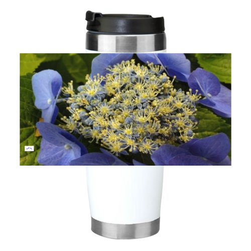 14 oz. Premium Travel Tumbler - Wagonesta - Periwinkle Hydrangea