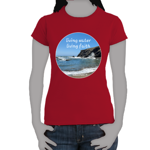 FAITH - LIVING WATER,  LIVING FAITH - Women's 100% Cotton Short Sleeve Tee