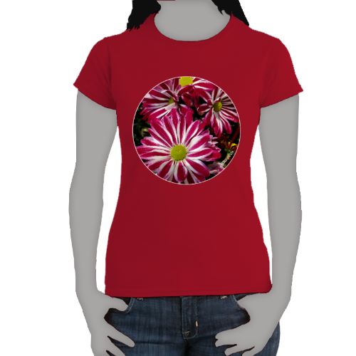 Striped Flowers - Women's Softstyle Tee - Gildan + Mug 'n Tee