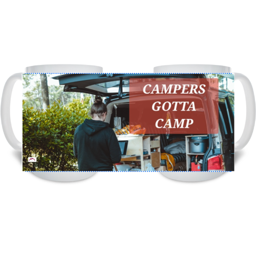 15 oz Ceramic Mug - Wagonesta  - Campers Gotta Camp