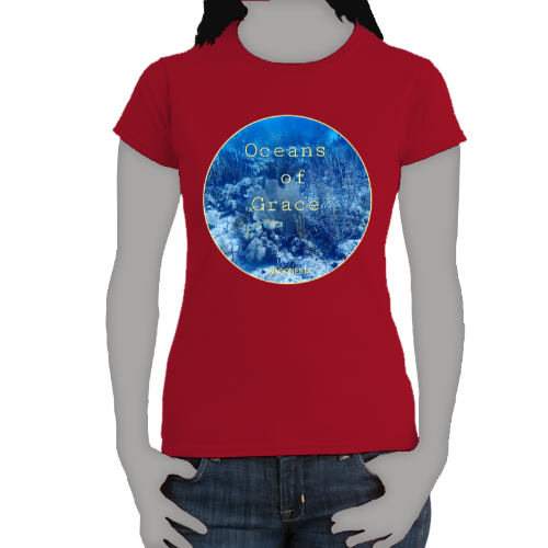 FAITH - OCEANS OF GRACE - Women's 100% Cotton Short Sleeve Tee