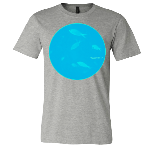 Fish in Aqua - Unisex Jersey Short Sleeve Tee - Bella+Canvas + Mug 'n Tee