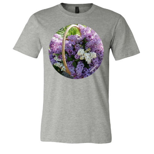 Lilacs in a Basket - Unisex Jersey Short Sleeve Tee - Bella+Canvas+Mug 'n Tee