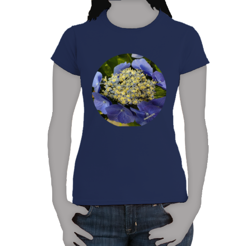 Periwinkle Macrophylia Hydrangea- Women's Softstyle Tee - Gildan + Mug 'n Tee