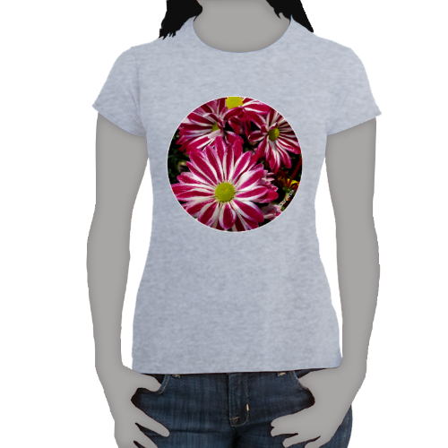 Striped Flowers - Women's Softstyle Tee - Gildan + Mug 'n Tee