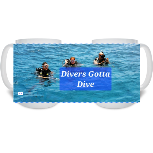 15 oz Ceramic Mug - Wagonesta  - Divers Gotta Dive