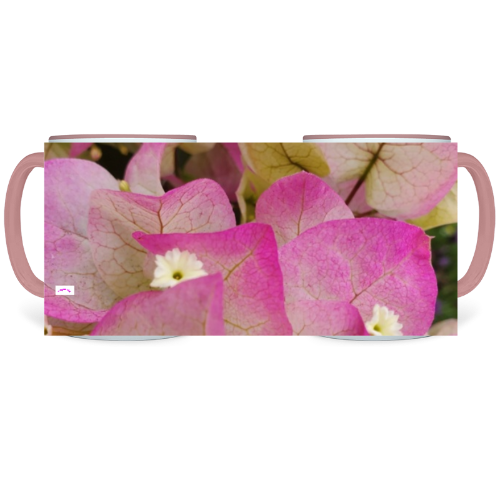 11 oz. Two-Tone Mug (Pink) - Wagonesta - Pink Bougainvillea