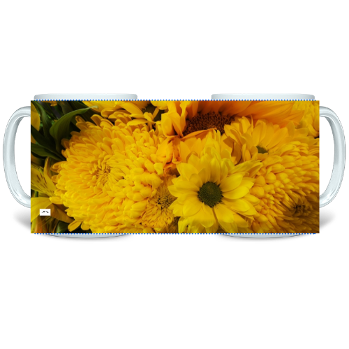 11 oz Ceramic Mug - Wagonesta- Yellow Bouquet