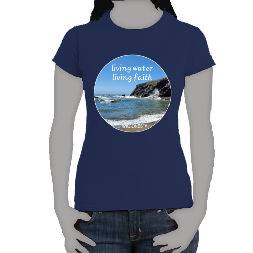 FAITH - LIVING WATER,  LIVING FAITH - Women's 100% Cotton Short Sleeve Tee