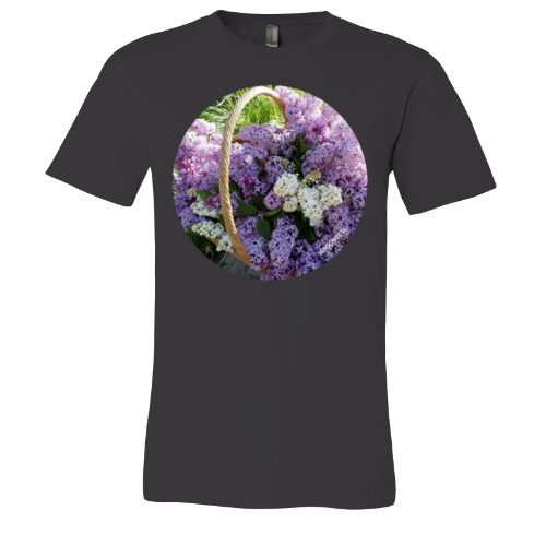 Lilacs in a Basket - Unisex Jersey Short Sleeve Tee - Bella+Canvas+Mug 'n Tee