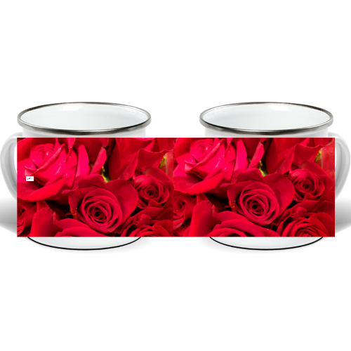 Enamel Mug - Wagonesta- Red Roses