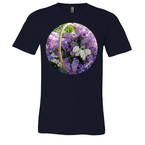 Lilacs in a Basket - Unisex Jersey Short Sleeve Tee - Bella+Canvas+Mug 'n Tee