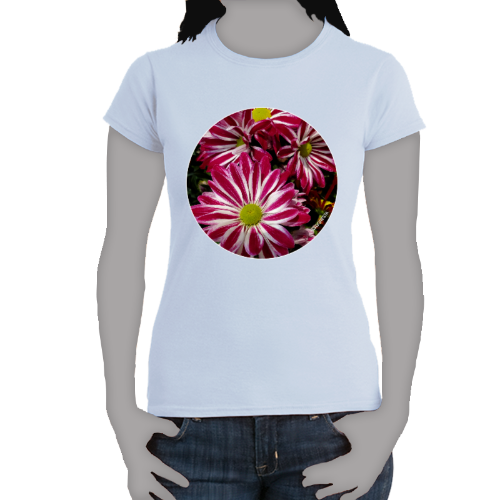 Striped Flowers - Women's Softstyle Tee - Gildan + Mug 'n Tee