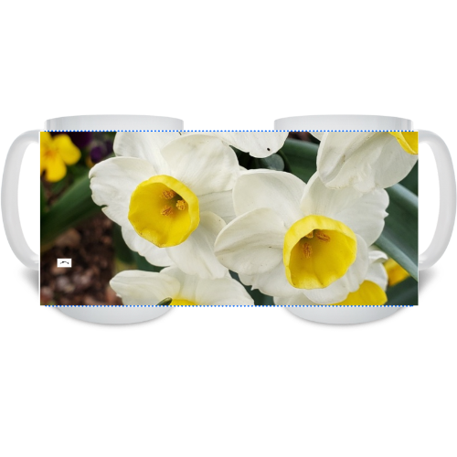 15 ounce Ceramic Mug - Wagonesta - Small Daffodils