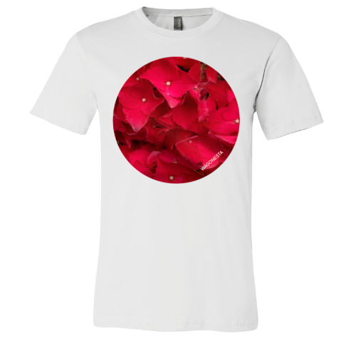 Red Hydrangea  - Unisex Jersey Short Sleeve Tee - Bella+Canvas + Mug 'n Tee