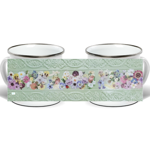 Enamel Mug - Wagonesta - Strips of Posies