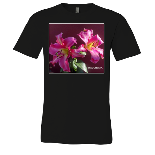 Pink Lilies - Unisex Jersey Short Sleeve Tee - Bella+Canvas +Mug 'n Tee