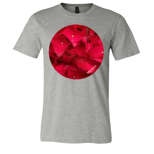 Red Hydrangea  - Unisex Jersey Short Sleeve Tee - Bella+Canvas + Mug 'n Tee