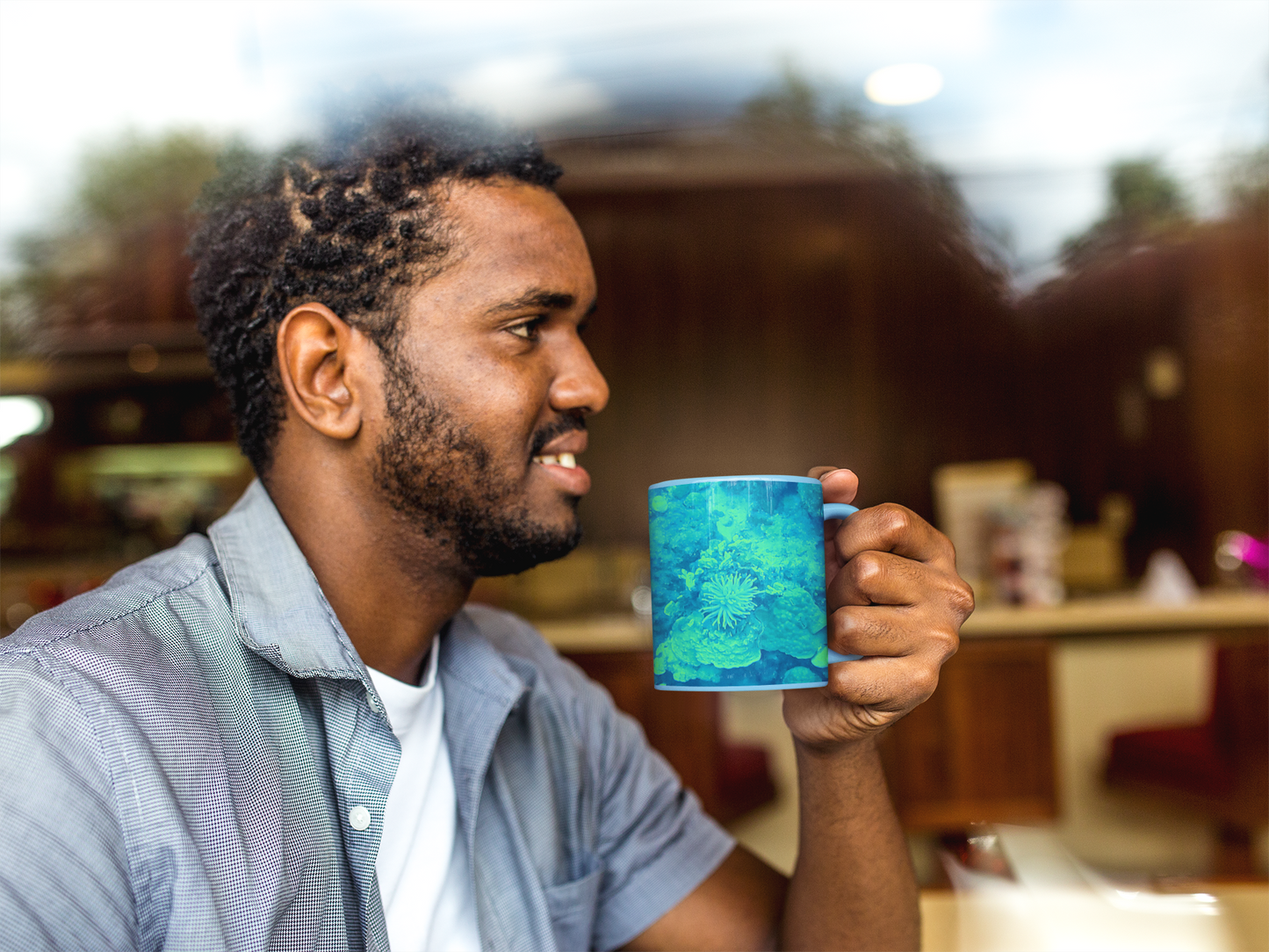 11 oz. Two-Tone Mug (Blue) - Wagonesta - Under the Sea